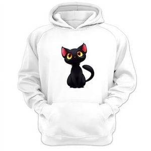 Genérico - Polerón Canguro Gatito Blanco Talla Xl Unisex