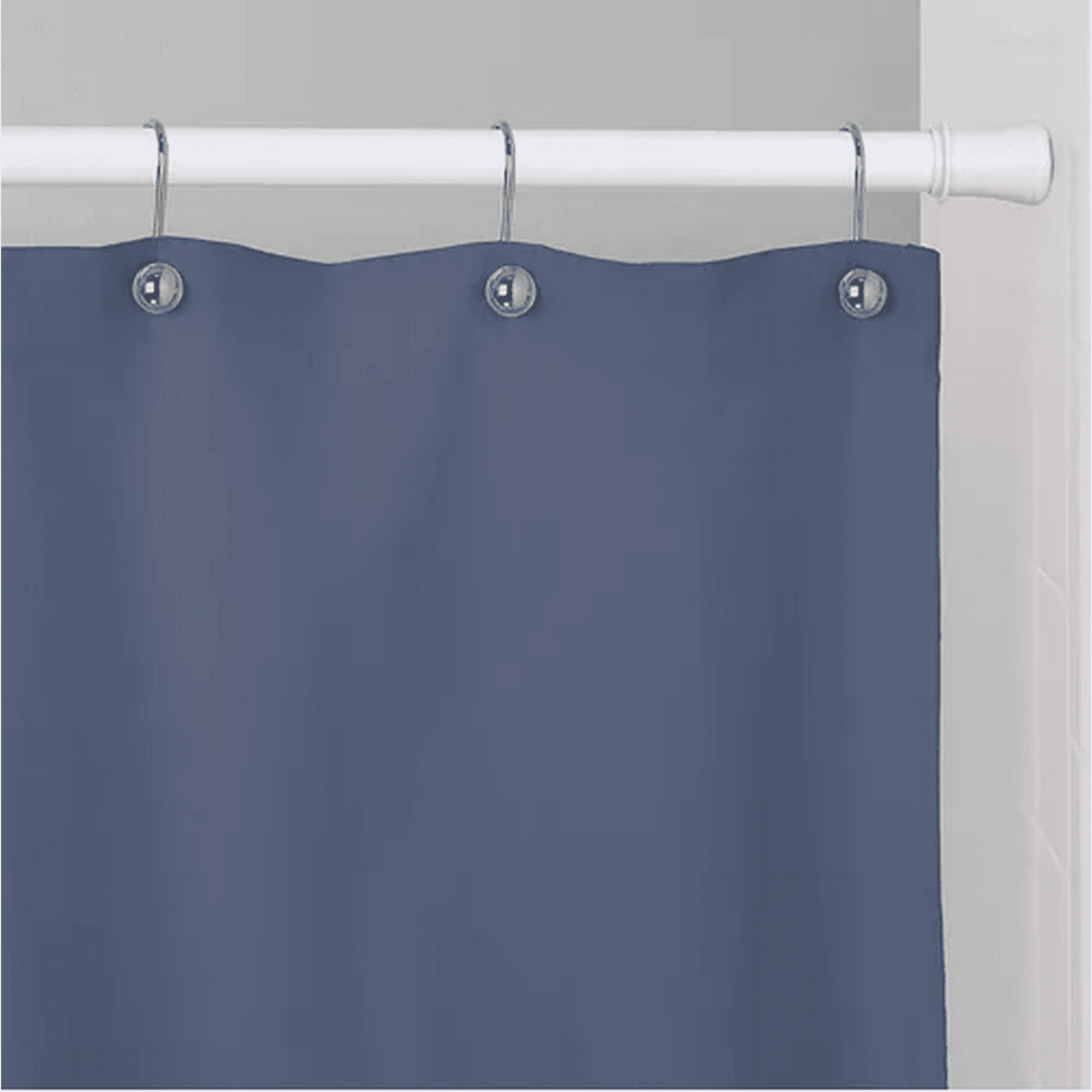 Genérico - Barra Extensible 110-200cms Cortina De Ducha Acero Cromada Blanco