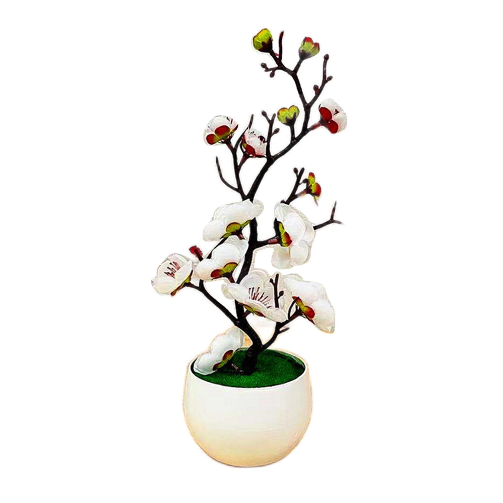 Bothyi - Arreglo En Maceta De Plantas Falsas Flores En Macetas Artificiales Para Decoraciones Caseras Blanco