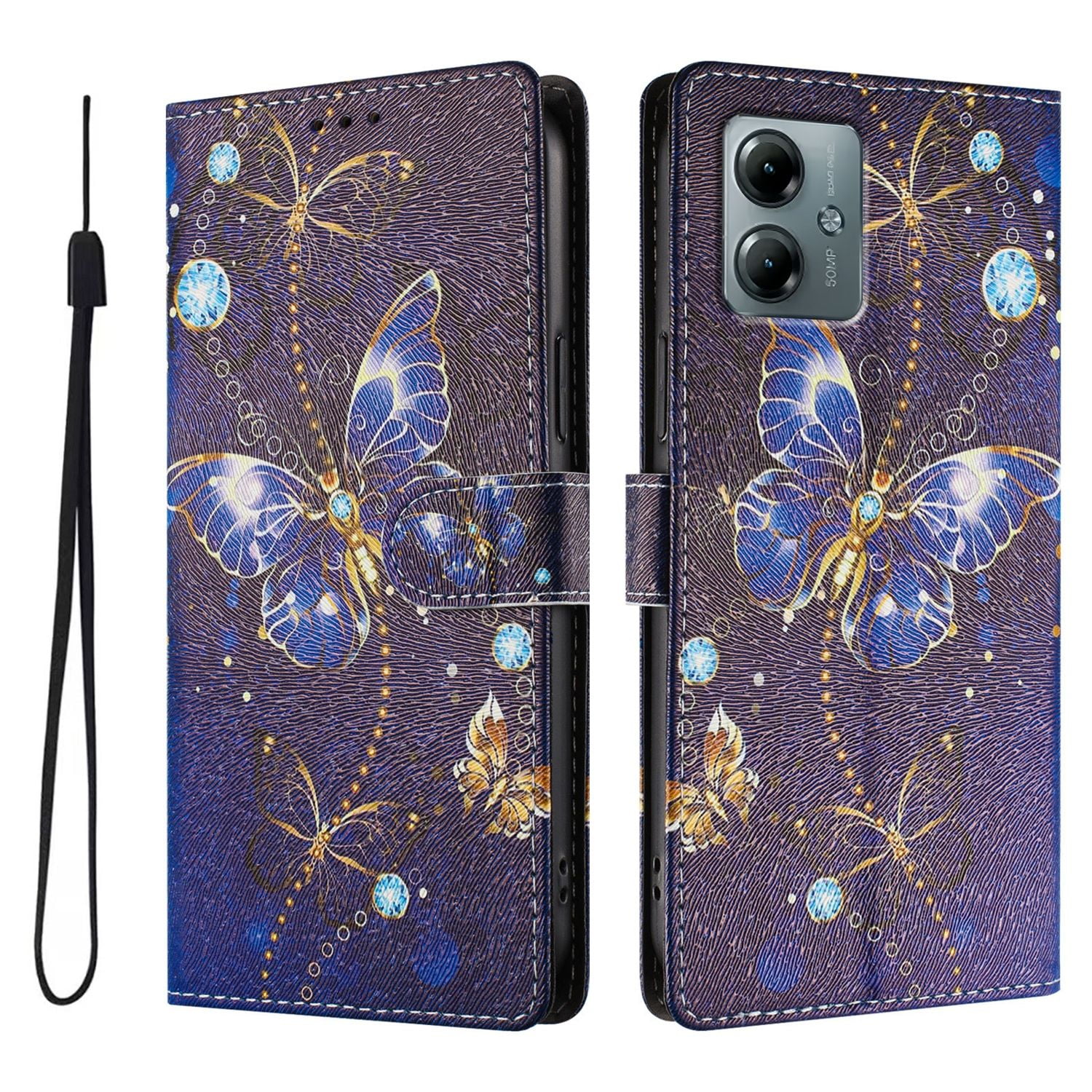 Foxdock Funda Tipo Cartera Para Motorola Moto G Play 2025 Con Soporte Y Correa – Diseño De Patrones Lindos