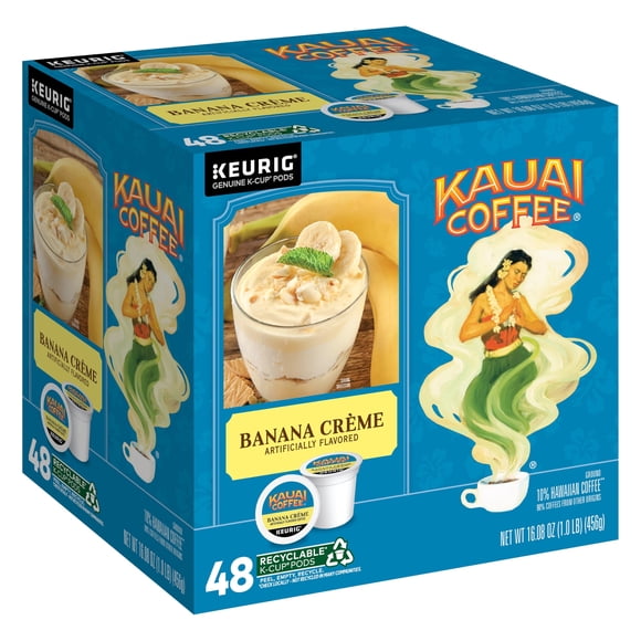 Café Kauai Coffee Banana Crème Tostado Medio 48 K-Cups