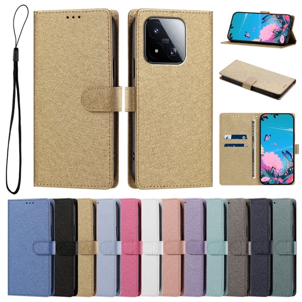 Cartera para Xiaomi 17 Max con Soporte y Correa, Dorado