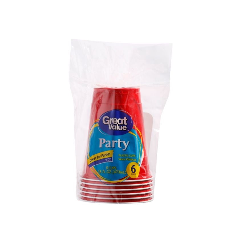 Vaso Plastico Rojo 1 Un Great Value
