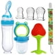 thumbnail image 2 of Complete 7pcs Baby Feeding Set with Soft Silicone and Stainless Steel Material | Includes Milk Water Bottle, Spoon Feeder, Teether, Fruit Feeder, Pacifier Holder and 3-Size Nipples | Perfect for Tende, 2 of 5