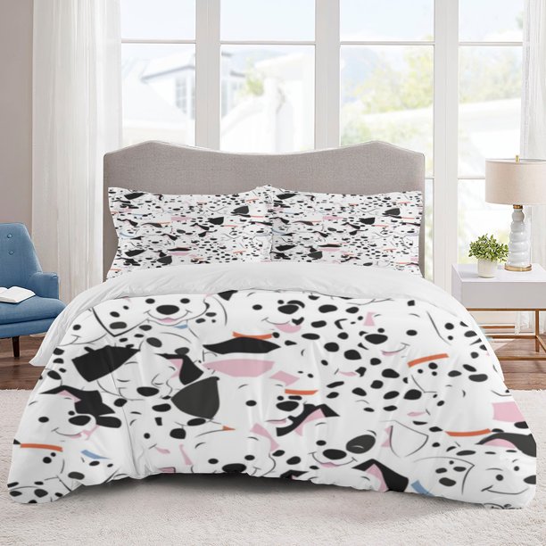 101 Dalmatians Bedding Sets Cartoon Duvet Cover Lightweight 3 Piece Bet Sets for Kids Boys Girls