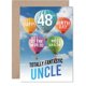 thumbnail image 1 of Tarjeta de felicitación Giftzie Uncle con globo aerostático para cumpleaños número 48, 1 of 7