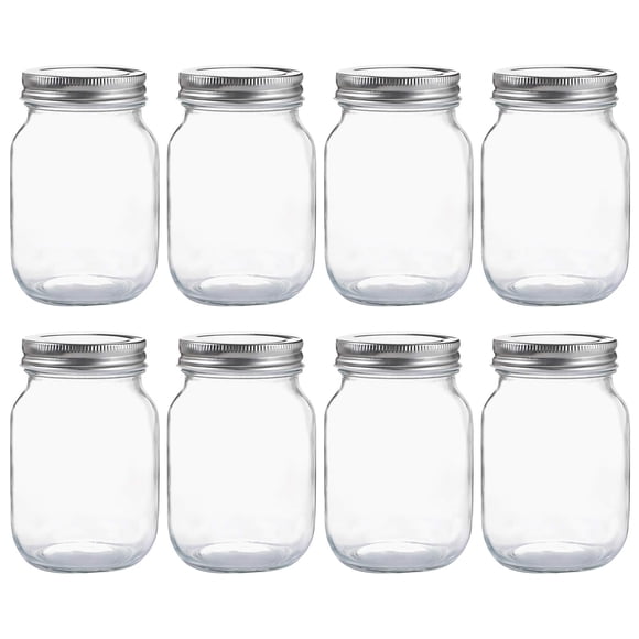 Frascos para conservas YINGERHUAN de vidrio de boca regular, 480 ml (paquete de 8)