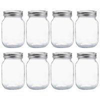 Frascos Para Conservas Yingerhuan De Vidrio De Boca Regular, 480 Ml (Paquete De 8)
