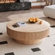 thumbnail image 1 of 39.37'' Round Coffee Table with Storage Solid Wood Veneered Modern Coffee Table Accent Tea Table for Living Room, Bedroom, Apartment or Office, Natural Wood, 1 of 3