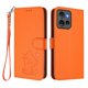 thumbnail image 1 of Funda Billetera con Relieve de Gato para Motorola Edge 50 5G, Naranja, 1 of 6
