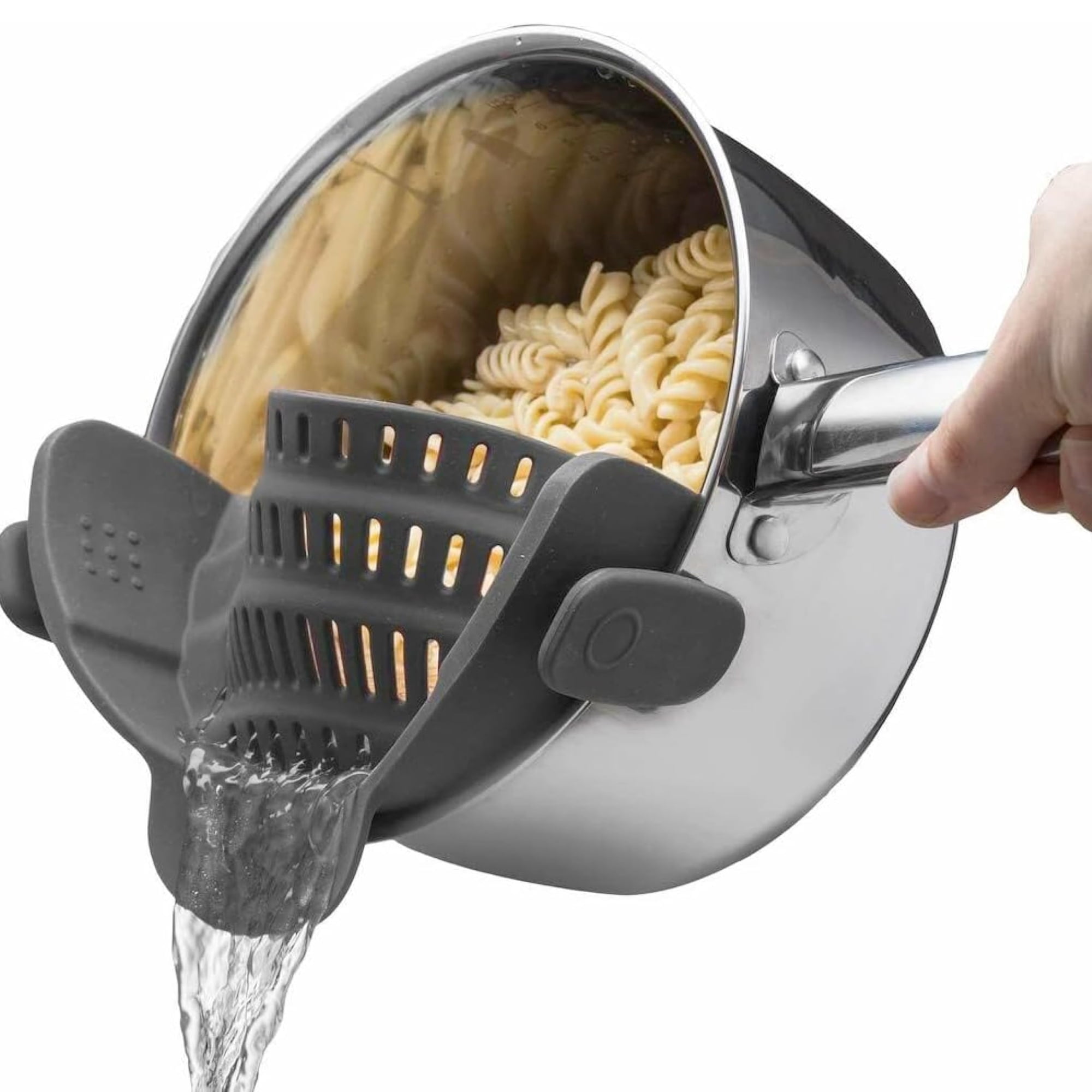 Colador De Pasta De Silicona Con Clip Kitchen Gizmo Snap N' Strain