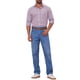 thumbnail image 2 of INSPIRE CHIC Camisa de Vestir de Manga Larga a Cuadros para Hombre Cuello de Punta Botón Camisa a Cuadros L Rojo Azul, 2 of 6