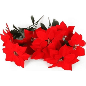 Geneerico - Pack 12 Flores Navideña Pequeña Adorno Navidad Decoración