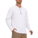 thumbnail image 4 of Camisetas Henley de Hombre de Manga Larga Casual con Botones de Algodón Pullover Camiseta 2XL Blanco, 4 of 6