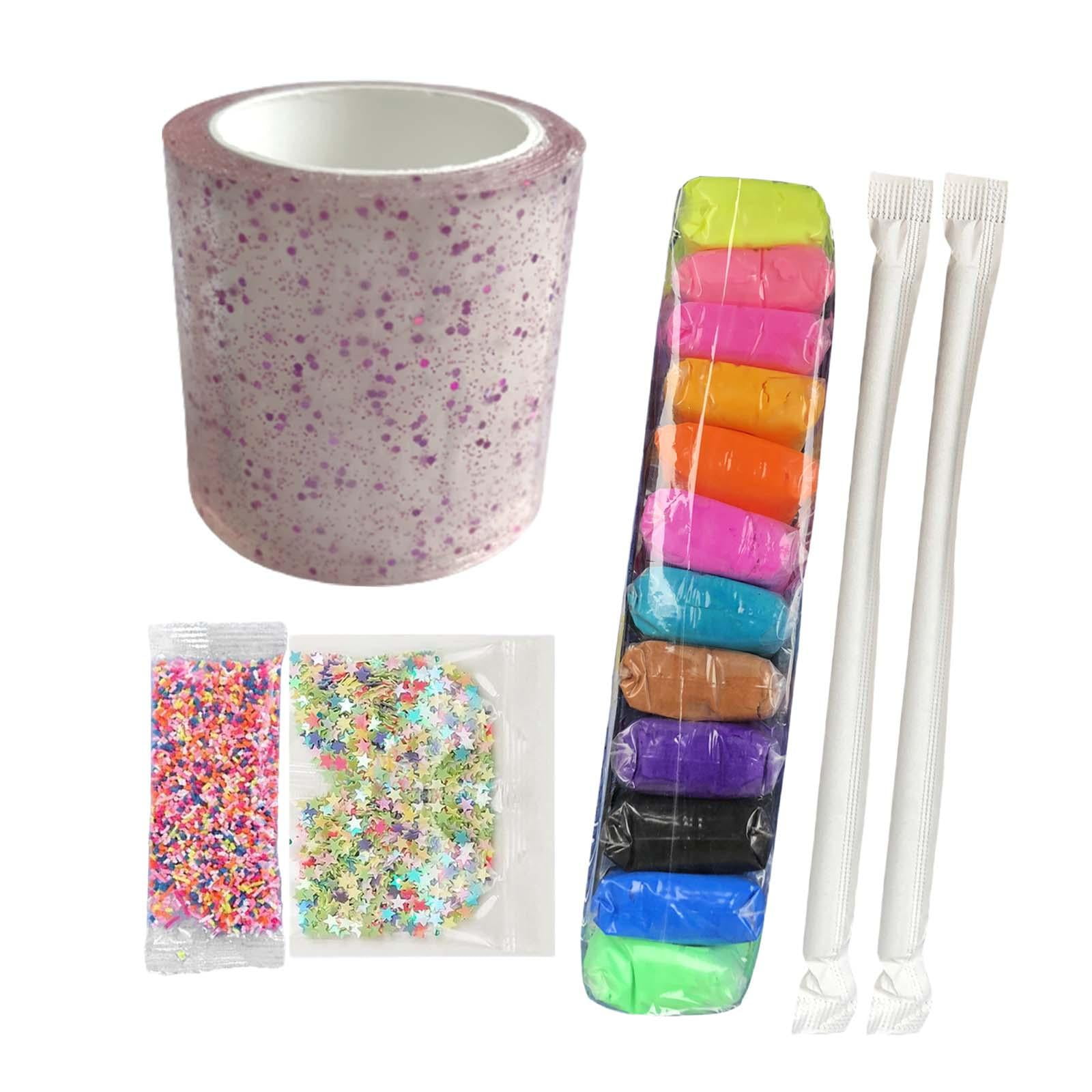 Magideal - Kit De Burbujas De Nanocinta, Cintas Adhesivas De Doble Cara, Cintas Adhesivas Para Manualidades Con Pajitas, Manualidades Diy Para Niños Y Niñas, Cinta Adhesiva Reutilizable Multiusos. Estilo D