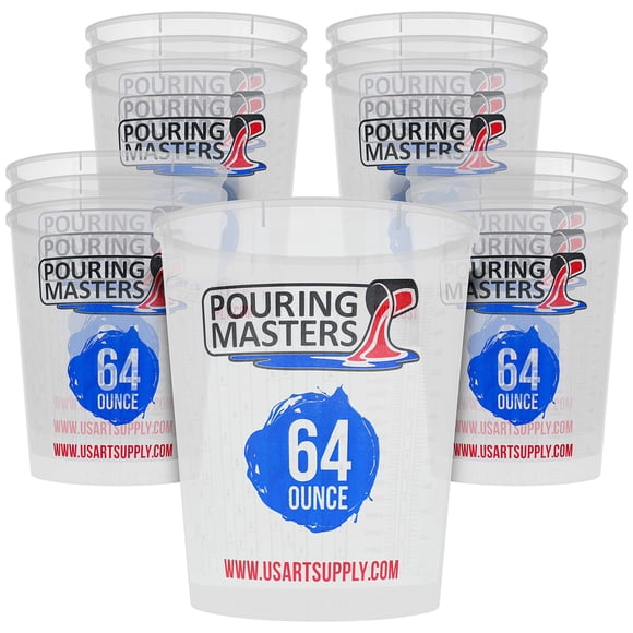 Vasos medidores para mezcla Pouring Masters de plástico de 2000 ml, paquete de 12