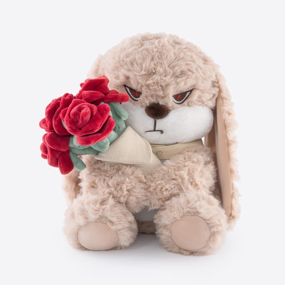 Ramo de rosas de peluche con forma de conejo Zeiove, 29 cm