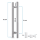 thumbnail image 2 of Manija doble tipo H inox 100 cm puerta vidrio, plateado #1, 2 of 3