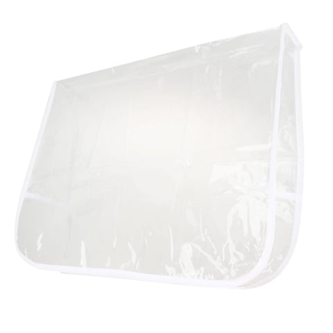 Magideal - Funda Trasera Para Silla, Silla De Peluquería Transparente Impermeable, Silla De Peluquería Profesional Para Centro De Belleza, Salón De Spa, Barbería Cuadrado Blanco S