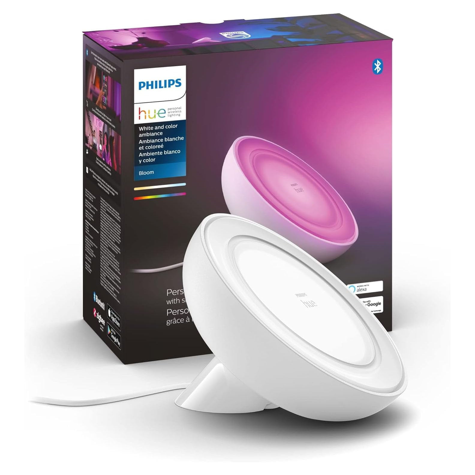 Lámpara De Mesa Inteligente Philips Hue Bloom White And Color Ambiance