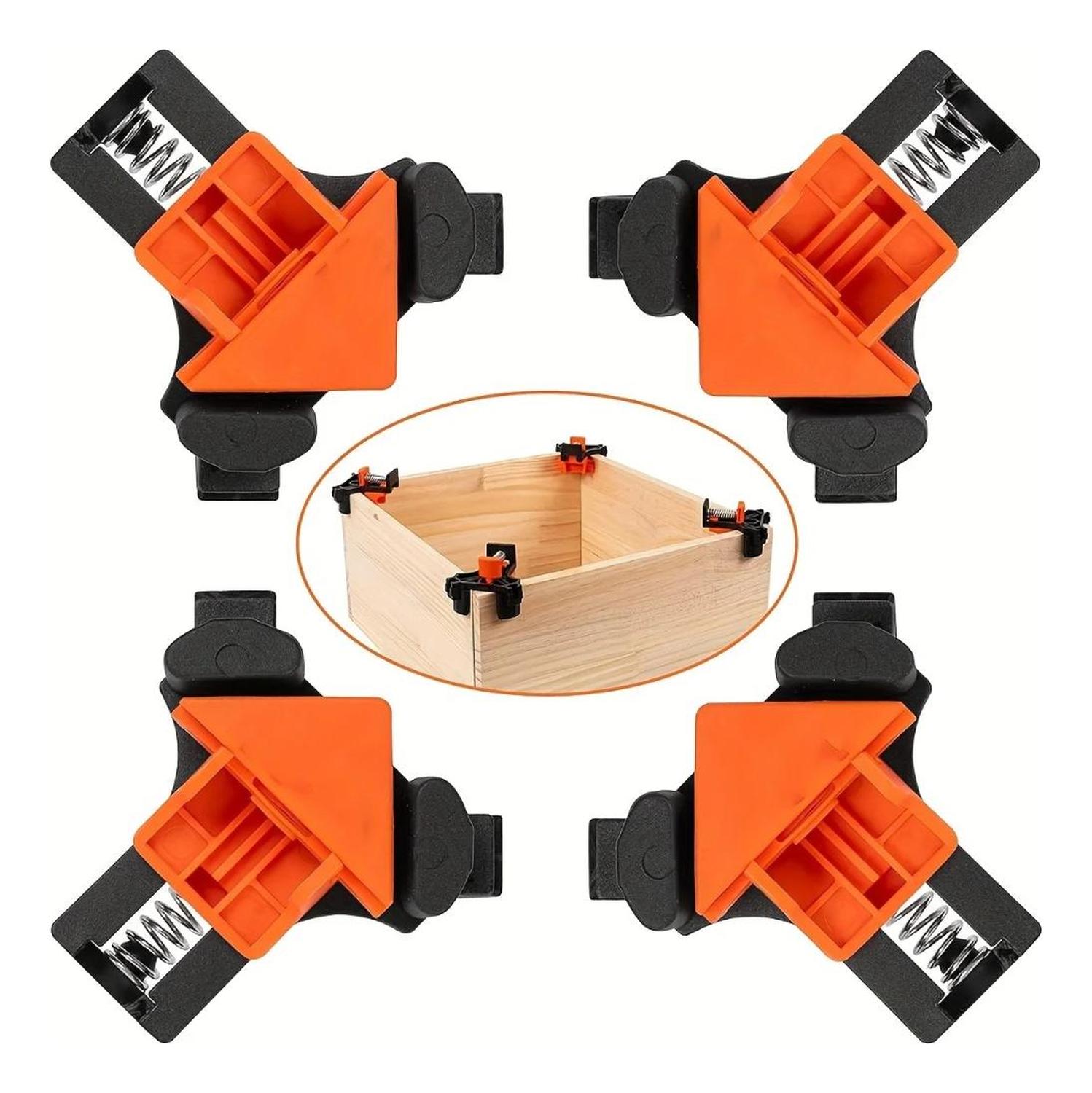 Genérica - Set Prensas Esquina 90° Carpintería Marco Caja X4 Piezas