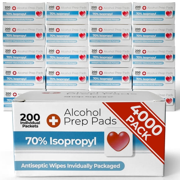 Almohadillas Prep Pads Shop Square 4000 unidades, alcohol isopropílico al 70 %