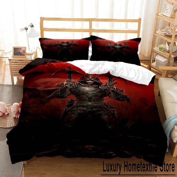 Game Diablo Bedding Set Boys Girls Size Duvet Cover Pillowcase Bed Kids Adult Fashion Home Textile Customizable Bed Sheets