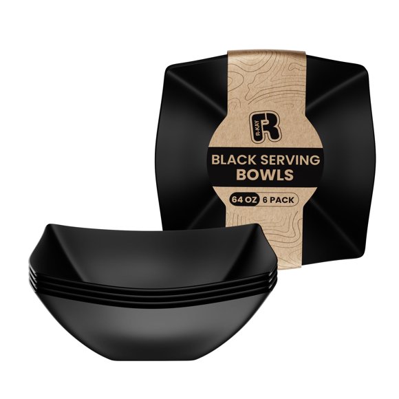 Juego de 6 tazones para servir R‑kay 1900 ml negro resistente