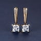 thumbnail image 1 of Square Cut Black Stone Emerald Earrings 18K Gold Plated Ornament For Women Daily Decor Jewelry, 1 of 3