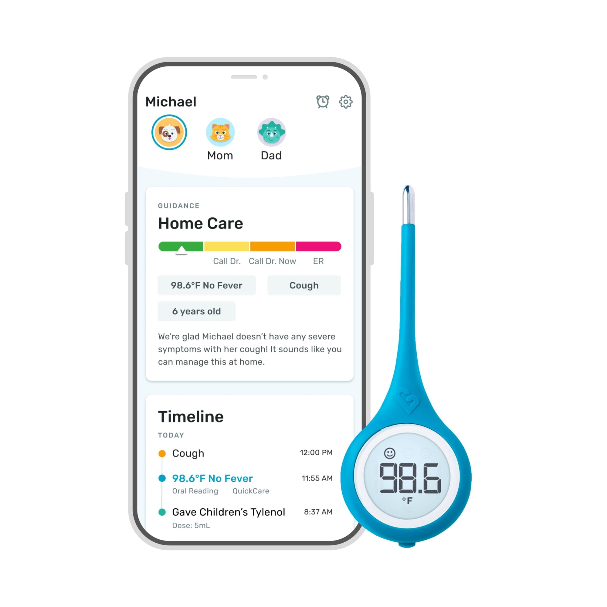 Termómetro Digital Inteligente Kinsa Quickcare Aprobado Por La Fda