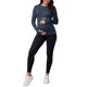 thumbnail image 2 of INSPIRE CHIC Camiseta de maternidad ajustada elástica de manga larga con agujeros para los pulgares, cuello redondo, camiseta de yoga para embarazo XL azul marino, 2 of 6
