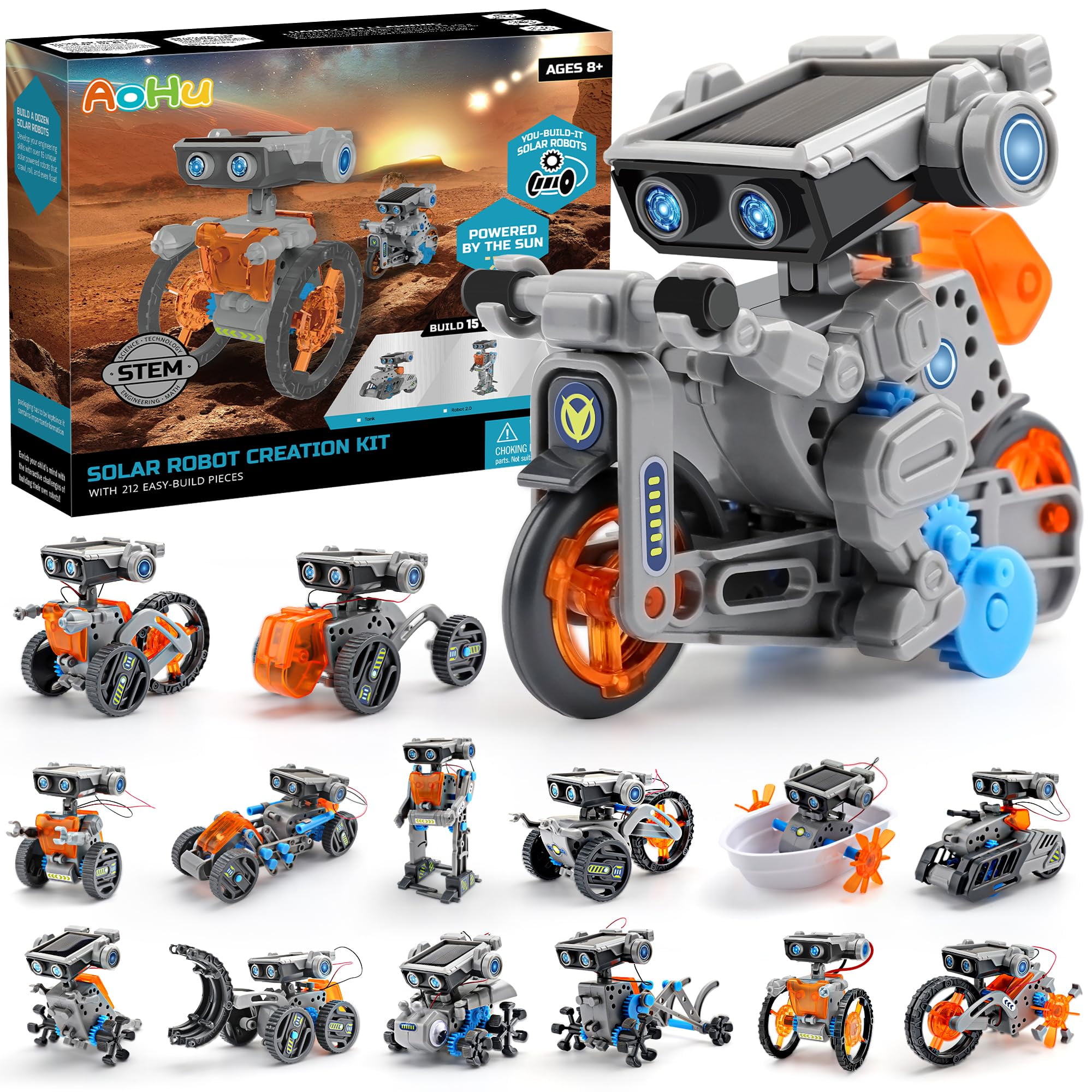 Robot Solar Stem De Juguete Aohu Solios-nova 15 En 1 Para Niños De 8 A 12 Años