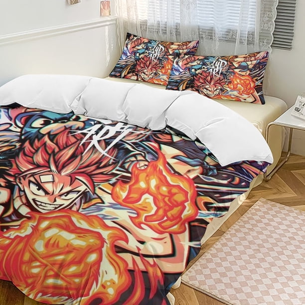 Fairy Tail Anime Home Bed 3-piece Set Classic Japanese Anime Polyester Wash Student Dormitory Set