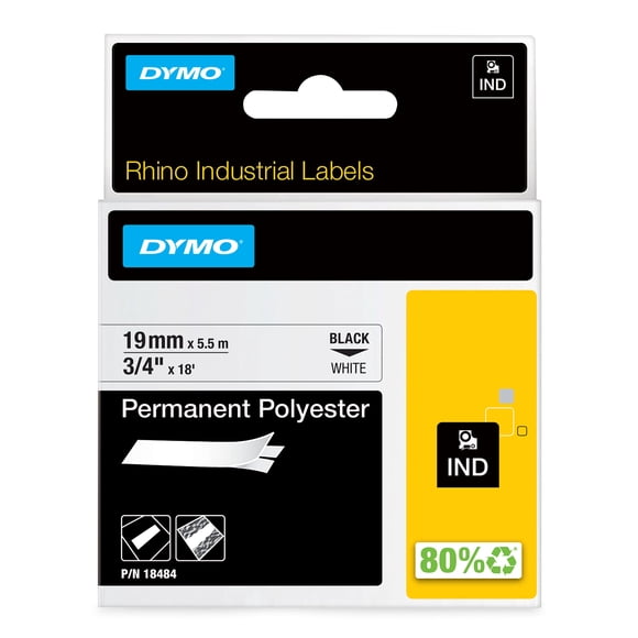Etiqueta DYMO Rhino Industrial de poliéster permanente de 3/4 pulgadas