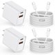 thumbnail image 1 of Cargador DelTucci de doble puerto USB C+A de 20 W para iPhone 16e con cable, 1 of 7