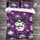 thumbnail image 1 of 1 Pie-ce Sanr-io Kuromi -Autho-rized Cu-te Bedsp-read Ca-rtoon Anim-ation Bedd-ing Suit 3-D Printe-d Light-weight Room Dec-or Su-it 1 O-ne Qui-lt Co-ver and 2 On-e Pillow, 1 of 5