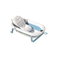 Mylhogar - Tina Bebe Bañera Plegable Con Termometro Y Cojín Azul