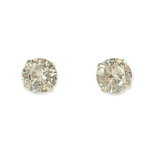 Elbauldejuma - Pendientes Aretes Aros Puntos Luz En Plata 925 Zirconia 7Mm
