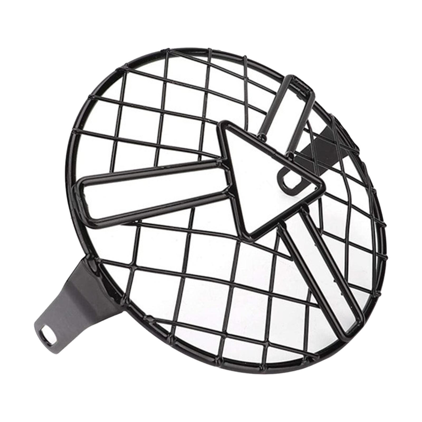 Magideal - ,5 Pulgadas Motocicleta Faro Parrilla Guardia Metal Retro Motocicleta Faro Forma Forma Forma Faro Cubierta De Lámpara Para -Rennfahrer Decor Triángulo Centro