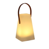 Vgo - Adorno Fanal Plástico Blanco Con Vela Led