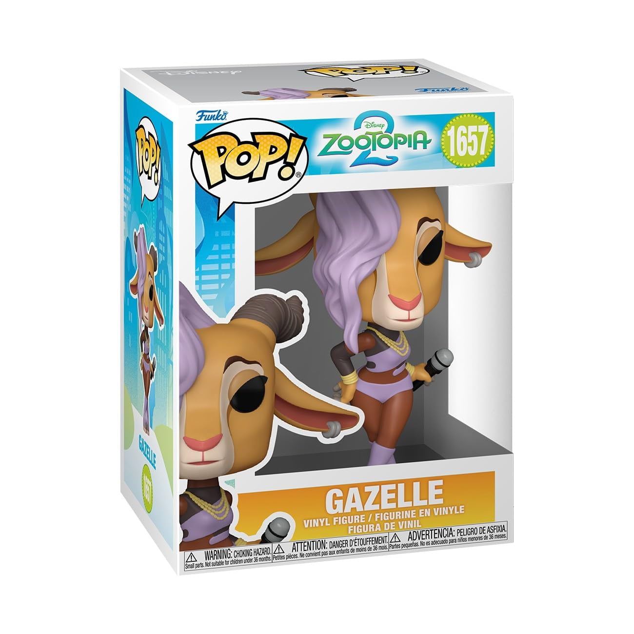 Figura De Vinilo Funko Pop! Disney Zootopia 2 Gacela, 9,5 Cm