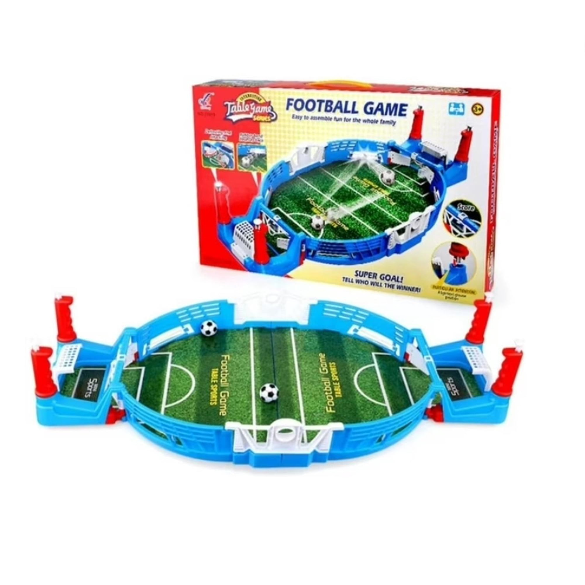 Genérico - Futbol De Mesa Portátil Mini Cancha De Juego Azul