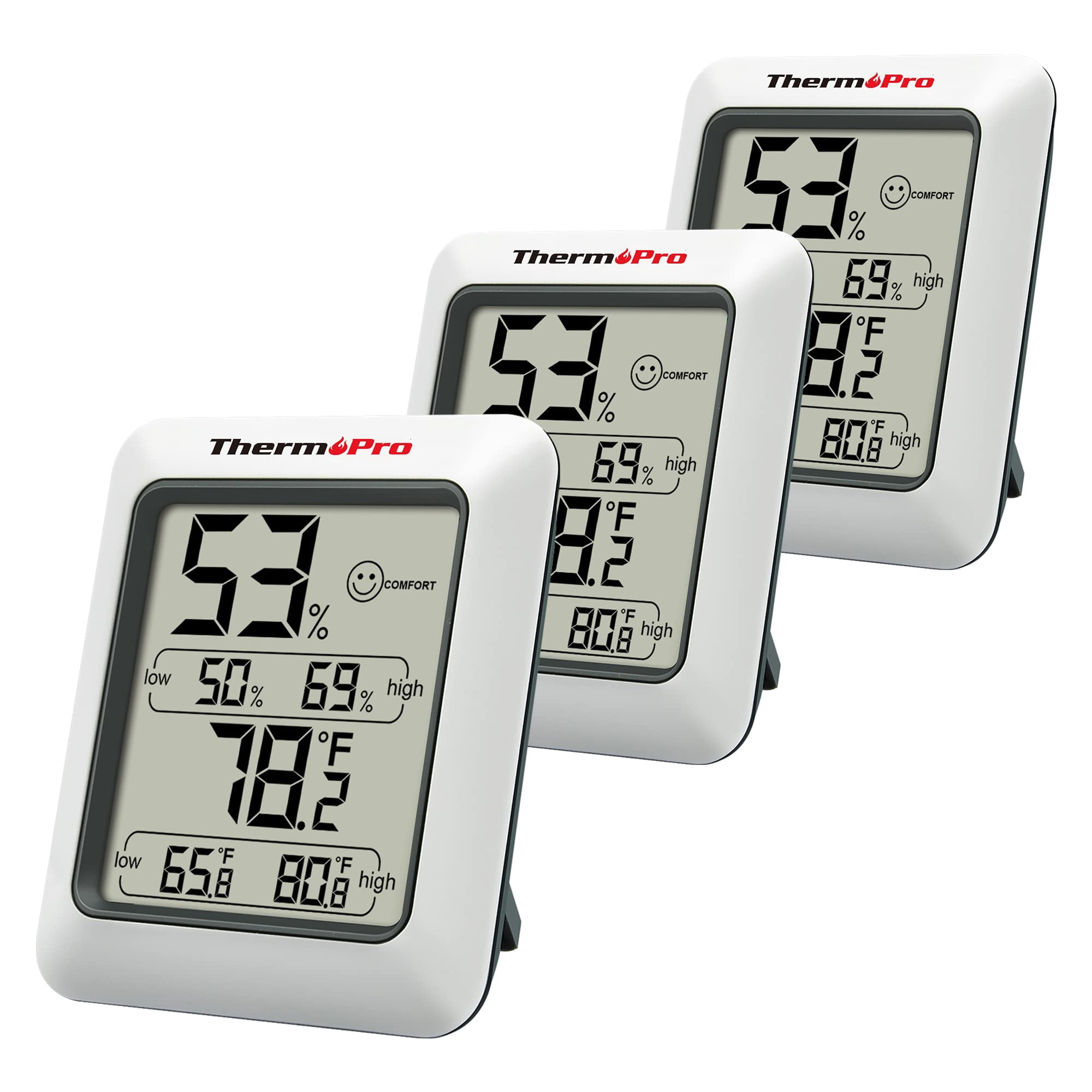 Termómetro Higrómetro Digital Para Interiores Thermopro Tp50, Paquete De 3