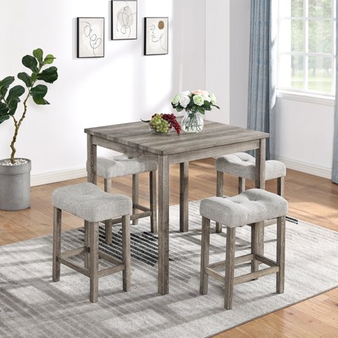 M&Ms - Dining Table, Bar Table And Chairs Set, 5 Piece Dining Table Set, Industrial Breakfast Table Set, For Living Room, Dining Room, Game Room