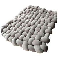 Bothyi - Manta De Hilo De Punto Hecha A Mano Gruesa Suave Para Salón Sofá Gris Claro