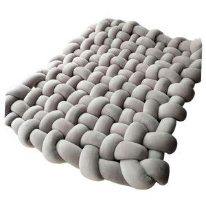 Bothyi - Manta De Hilo De Punto Hecha A Mano Gruesa Suave Para Salón Sofá Gris Claro