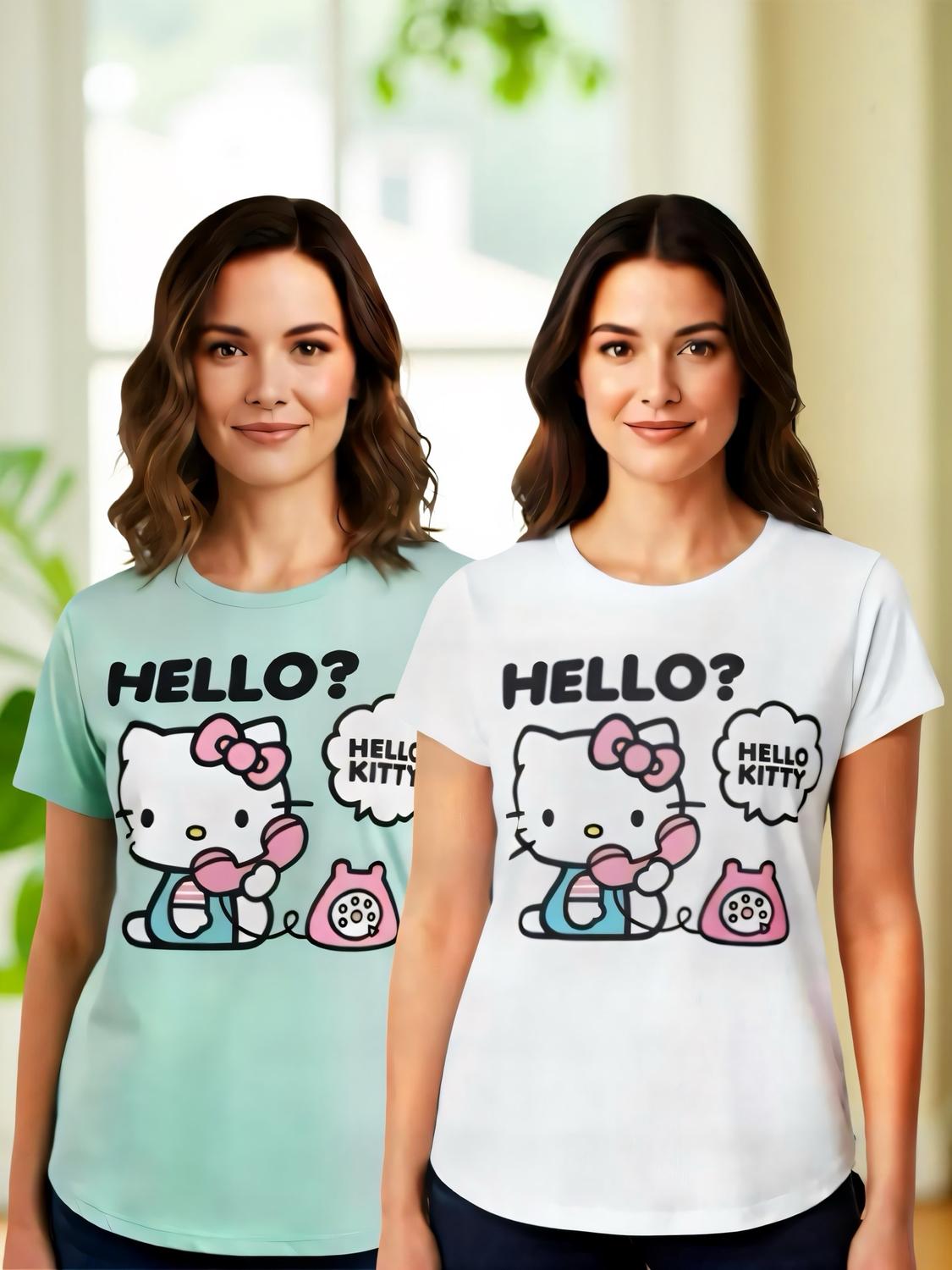 Pack 2 Poleras Pijama Mujer Hello Kitty Multicolor S