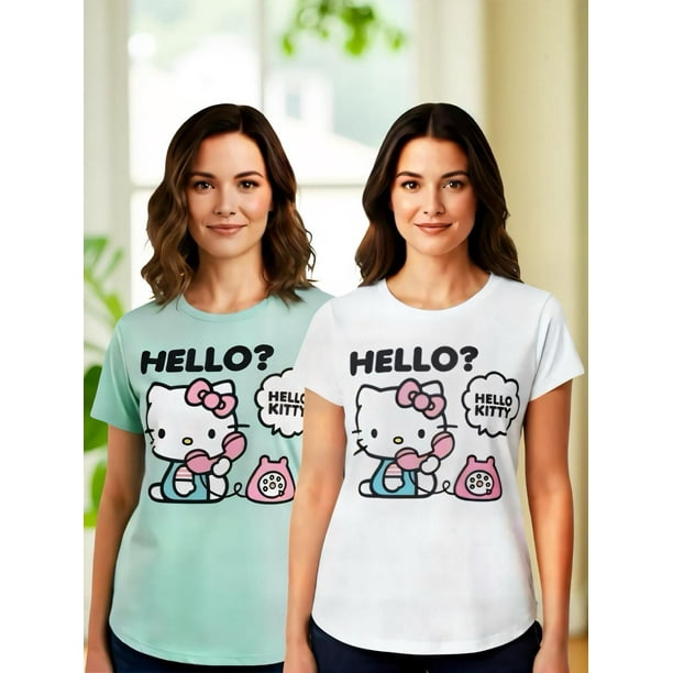 Pack 2 Poleras Pijama Mujer Hello Kitty multicolor XL