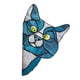 thumbnail image 3 of Gato Que Mira A Escondidas Vitral Suncatcher Amante Regalo Vitral Colgante Azul, 3 of 5