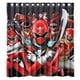 thumbnail image 1 of Cortina de ducha de los Power Rangers rojos, juego de cortina de baño con ganchos, tamaño 66 x 72 pulgadas, 1 of 3
